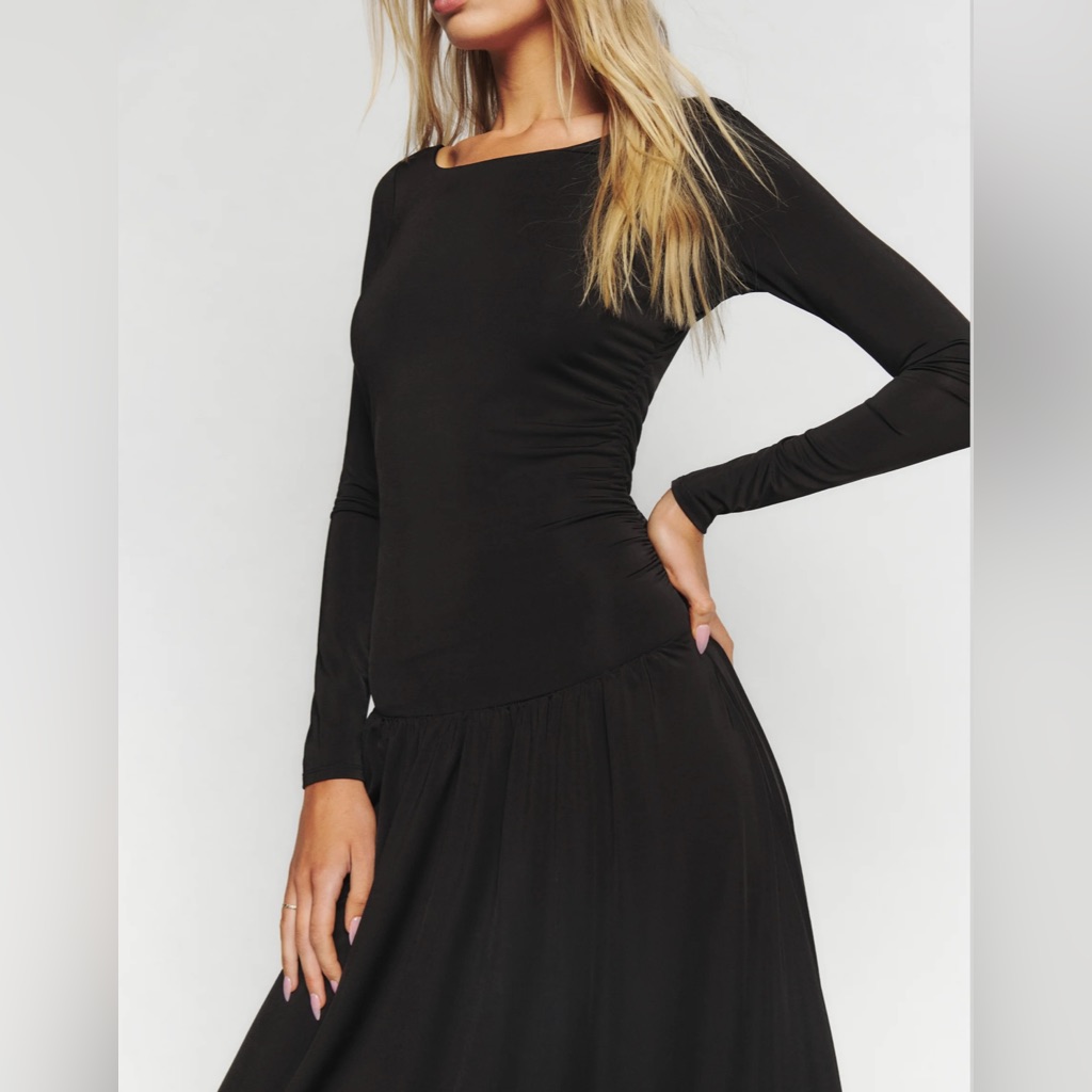 Reformation Zuni Knit Dress Xl Black Nwt Never Been Worn